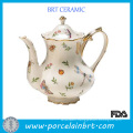 Elegant Ceramic Teapot with Golden Rim